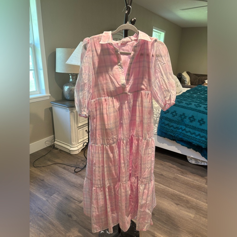 Pink Plaid Women's Dress